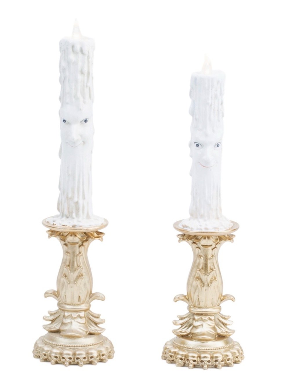 🩶MOONLIGHT MANOR 2pc LED CANDLES WITH FACES - NWT🩶